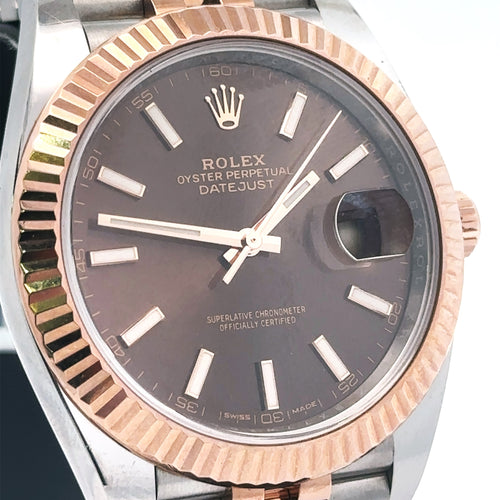 Pre-Owned Rolex Datejust 41mm 2 Tone 18k Rose Gold Watch 126331 S14753