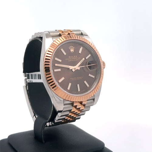 Pre-Owned Rolex Datejust 41mm 2 Tone 18k Rose Gold Watch 126331 S14753