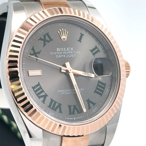 Pre-Owned Rolex Datejust 41mm 2 Tone 18k Rose Gold Watch 126331 Fluted Bezel Philadelphia