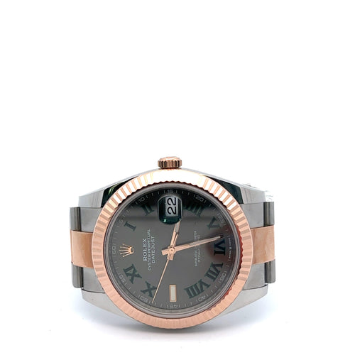 Pre-Owned Rolex Datejust 41mm 2 Tone 18k Rose Gold Watch 126331 Fluted Bezel Philadelphia