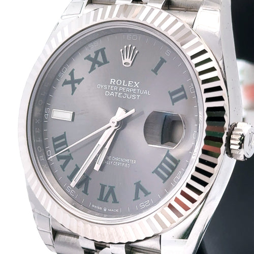 Pre-Owned Rolex Datejust 41mm Stainless Steel Watch 126334 Gold Fluted bezel Philadelphia