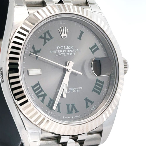 Pre-Owned Rolex Datejust 41mm Stainless Steel Watch 126334 Gold Fluted bezel Philadelphia