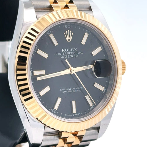 Pre-Owned Rolex Datejust 41mm 2 Tone 18k Yellow Gold Watch 126333 Fluted Bezel Philadelphia