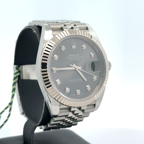 Pre-Owned Rolex Datejust 41mm Stainless Steel Watch 126334 Gold Fluted Bezel Philadelphia