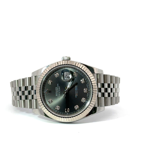 Pre-Owned Rolex Datejust 41mm Stainless Steel Watch 126334 Gold Fluted Bezel Philadelphia