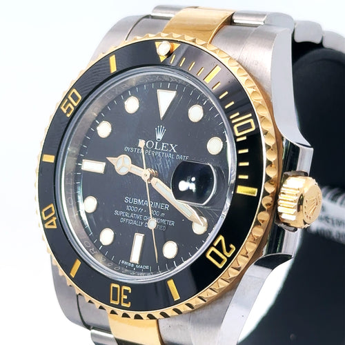 Pre-Owned Rolex Submariner Date 40mm 2 Tone Watch 116613 Ceramic bezel