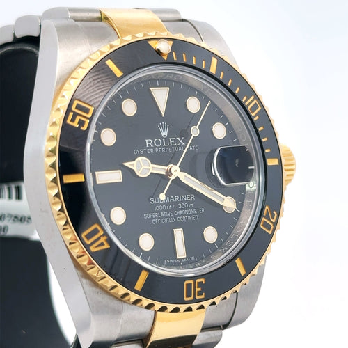 Pre-Owned Rolex Submariner Date 40mm 2 Tone Watch 116613 Ceramic bezel