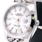 Pre-Owned Rolex Datejust 41mm Stainless Steel Watch 126300 Gold Fluted bezel