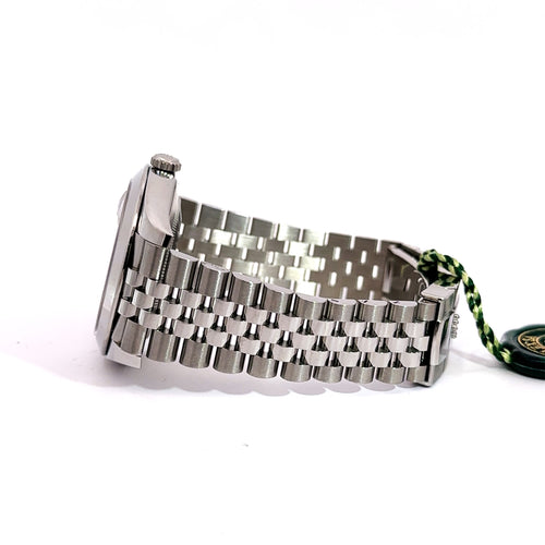 Pre-Owned Rolex Datejust 41mm Stainless Steel Watch 126300 Gold Fluted bezel