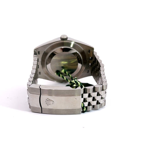 Pre-Owned Rolex Datejust 41mm Stainless Steel Watch 126300 Gold Fluted bezel