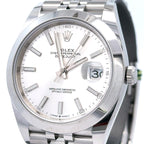 Pre-Owned Rolex Datejust 41mm Stainless Steel Watch 126300 Gold Fluted bezel