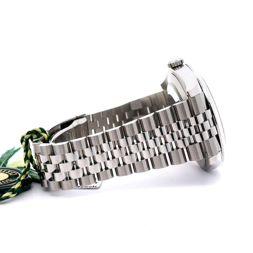 Pre-Owned Rolex Datejust 41mm Stainless Steel Watch 126300 Gold Fluted bezel