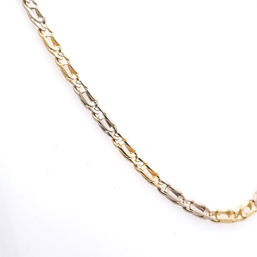 18K Yellow & white Gold ladies Fancy Link Chain Necklace, 16G, 24' S107796