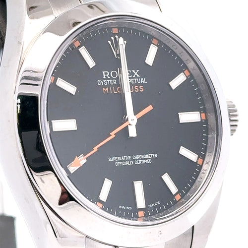 Pre-Owned Rolex Rolex Milgauss Stainless Steel Black Dial, 40mm 116400