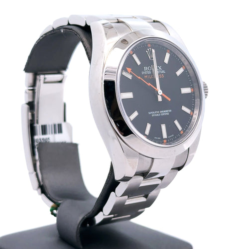 Pre-Owned Rolex Rolex Milgauss Stainless Steel Black Dial, 40mm 116400