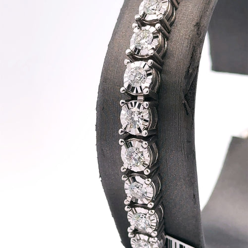 14k White Gold 2.50CT Diamond Bolo Bracelet, 13.2g, S107827