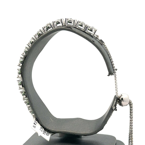 14k White Gold 2.50CT Diamond Bolo Bracelet, 13.2g, S107827