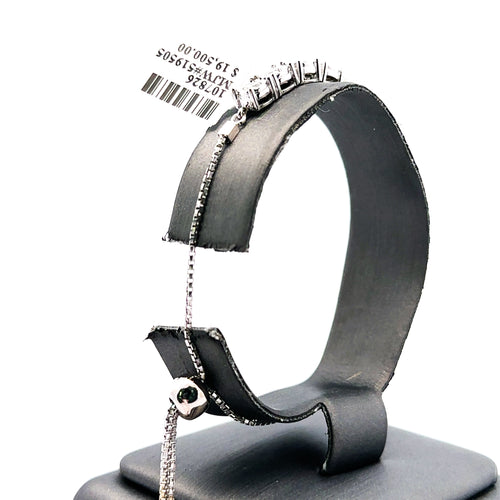 14k White Gold 2.25CT Diamond Bolo Bracelet, 11.2g, S107826