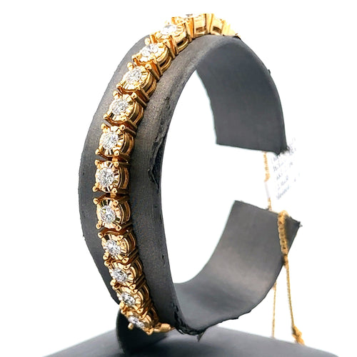 14k Yellow Gold 2.25CT Diamond Bolo Bracelet, 12.8g, S107746