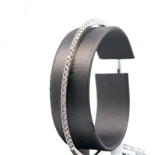 18k White Gold 1.25 CT Diamond Bracelet Bangle , 14.3gm, S16048