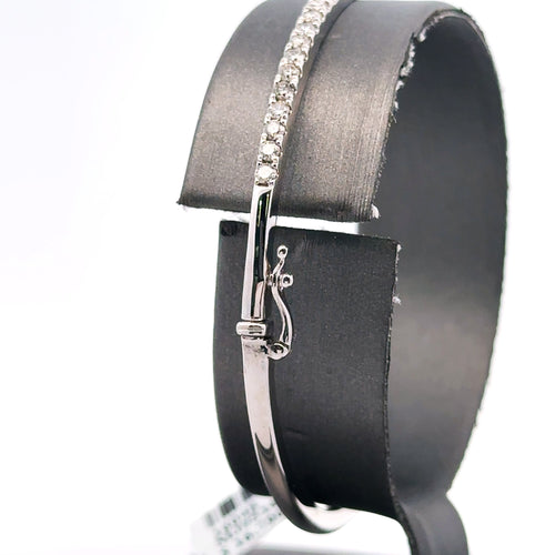 18k White Gold 1.25 CT Diamond Bracelet Bangle , 14.3gm, S16048