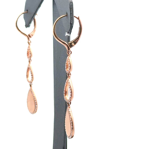 14k White Gold 0.40ct Ladies Dangling Earrings, 4.3g, S14366