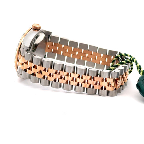 Pre-Owned Rolex Datejust 31mm 2 tone 18k Rose Gold Watch 178341 diamond bezel