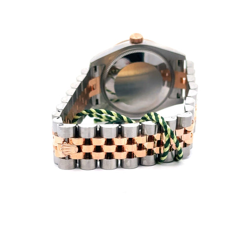 Pre-Owned Rolex Datejust 31mm 2 tone 18k Rose Gold Watch 178341 diamond bezel