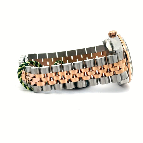 Pre-Owned Rolex Datejust 31mm 2 tone 18k Rose Gold Watch 178341 diamond bezel