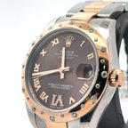 Pre-Owned Rolex Datejust 31mm 2 tone 18k Rose Gold Watch 178341 diamond bezel