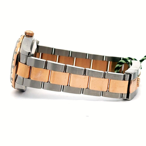 Pre-Owned Rolex Datejust 31mm 2 tone 18k Rose Gold Watch 178341 diamond bezel