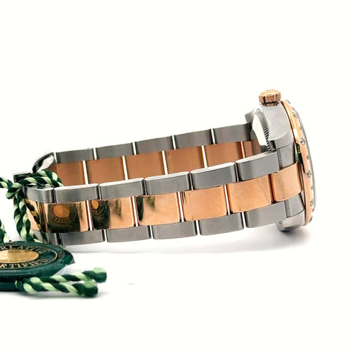 Pre-Owned Rolex Datejust 31mm 2 tone 18k Rose Gold Watch 178341 diamond bezel