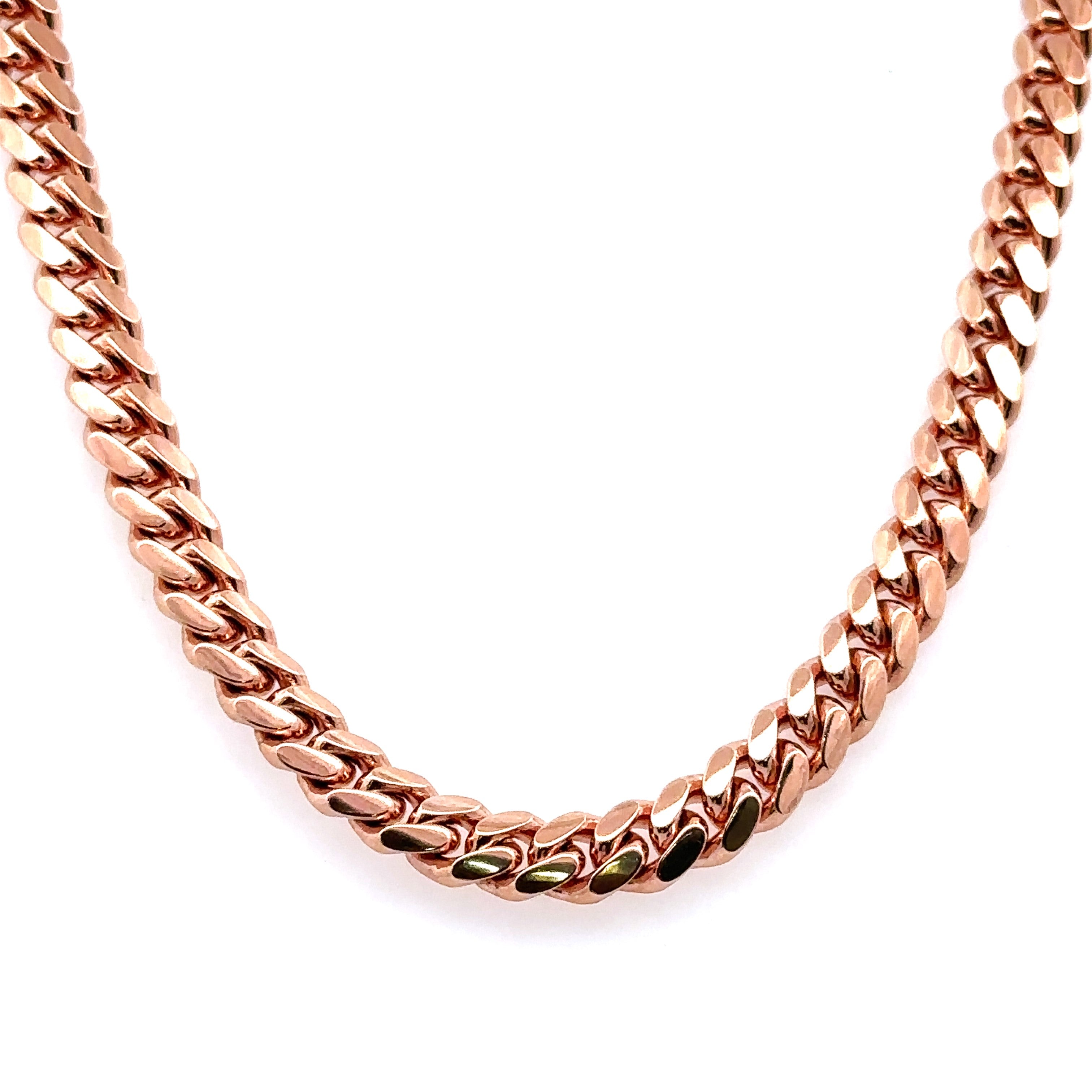 10k Rose Gold Miami Cuban Link Chain for Men