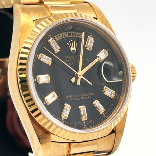 Pre-Owned Rolex Day Date 36mm 18k Yellow Gold Watch 18238