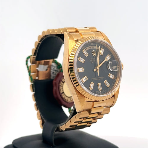 Pre-Owned Rolex Day Date 36mm 18k Yellow Gold Watch 18238