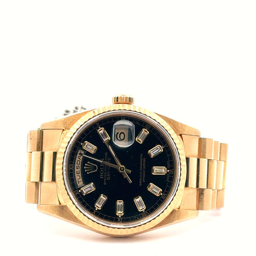 Pre-Owned Rolex Day Date 36mm 18k Yellow Gold Watch 18238