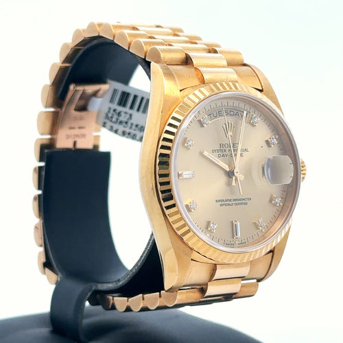 Pre-Owned Rolex Day Date Presidential 36mm 18k Yellow Gold Watch 18238
