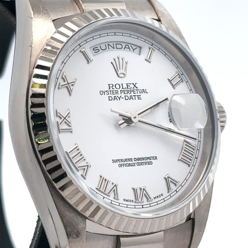 Pre-Owned Rolex Day Date Presidential 36mm 18k white Gold Watch 18239