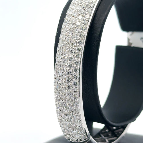 14k White Gold 17.07CT Diamond Bangle Bracelet, 34.7g, 8'' wrist