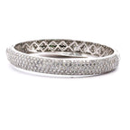 14k White Gold 17.07CT Diamond Bangle Bracelet, 34.7g, 8'' wrist