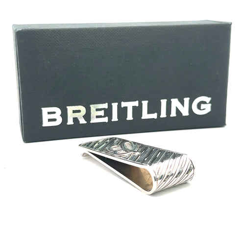 Breitling Authentic Sterling Silver Hand Crafted Money Clip With “B” Logo - RARE