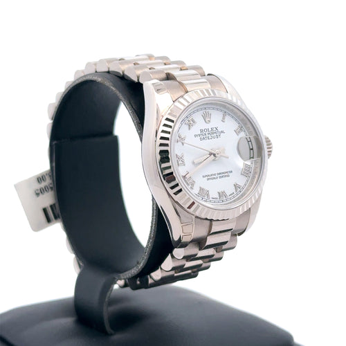 Pre-Owned Rolex Datejust Presidential 26mm 18k white Gold Watch 179179
