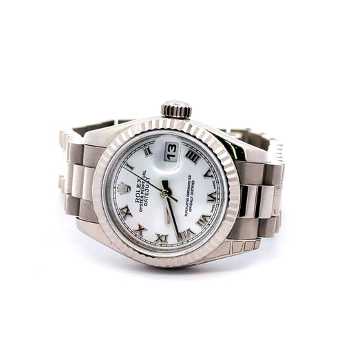 Pre-Owned Rolex Datejust Presidential 26mm 18k white Gold Watch 179179