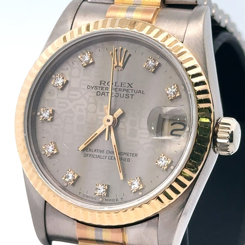 Rolex Datejust Tridor Automatic 31mm18k Gold Ladies Watch 68279B - Pre owned