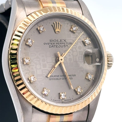 Rolex Datejust Tridor Automatic 31mm18k Gold Ladies Watch 68279B - Pre owned