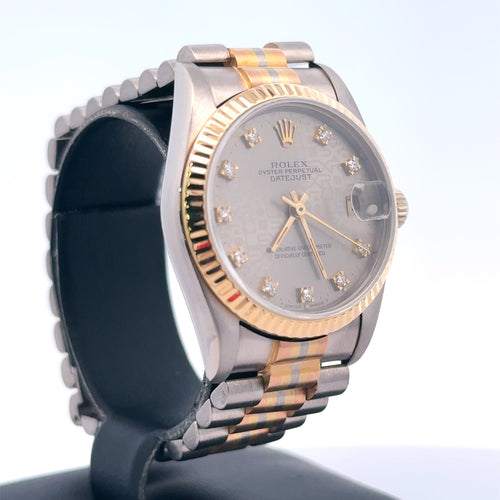 Rolex Datejust Tridor Automatic 31mm18k Gold Ladies Watch 68279B - Pre owned