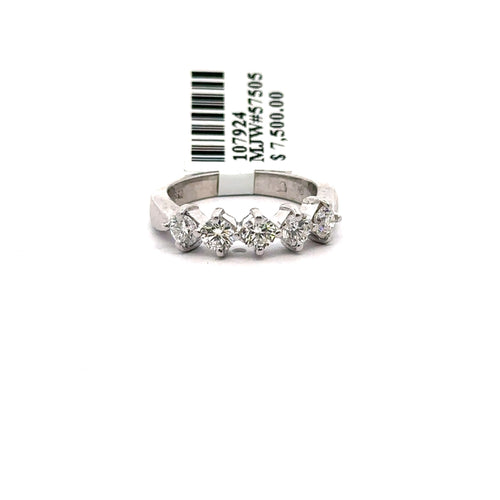 Platinum 0.75 CT Diamond Ladies Wedding Band, 7.7g, Size 6, S107924