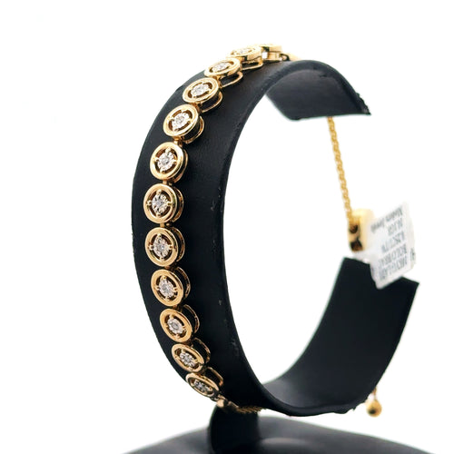 10k Yellow Gold 0.20CT Diamond Bolo Bracelet, 10.1g, S16123