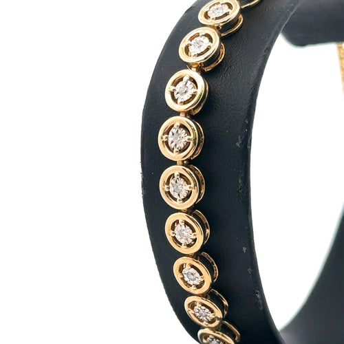 10k Yellow Gold 0.20CT Diamond Bolo Bracelet, 10.1g, S16123