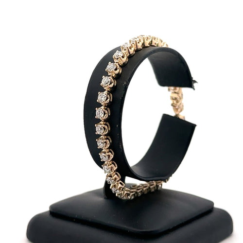 14k Yellow Gold 6.00 CT Diamond Tennis Bracelet, 7.25", 14.5g, S107987